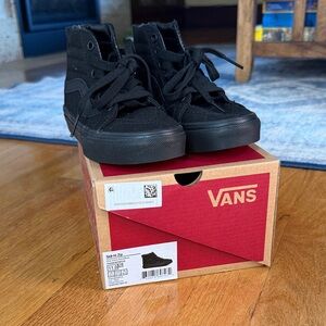 Boys all black sk8-hi vans size 11 BNWOT